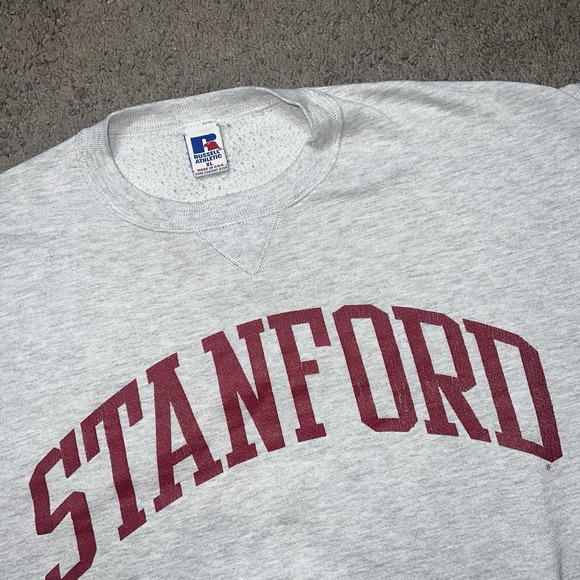 VINTAGE Men's XL Russell Athletic USA Stanford University Grey Pullover Sweater - Picture 1 of 7